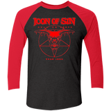 T-Shirts Vintage Black/Vintage Red / X-Small Icon of Sin Men's Triblend 3/4 Sleeve