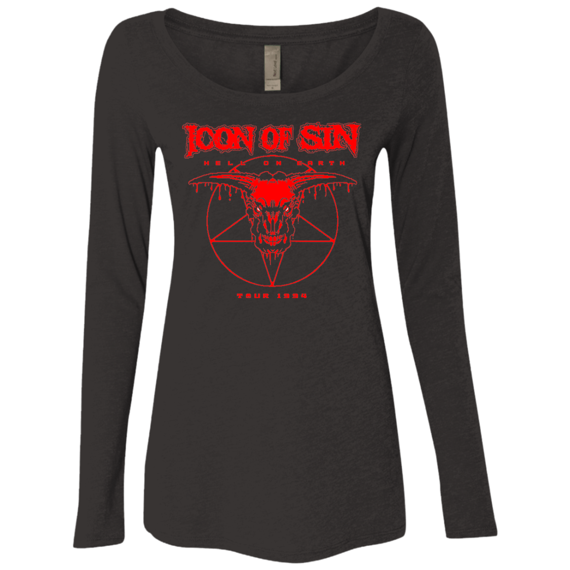 T-Shirts Vintage Black / Small Icon of Sin Women's Triblend Long Sleeve Shirt