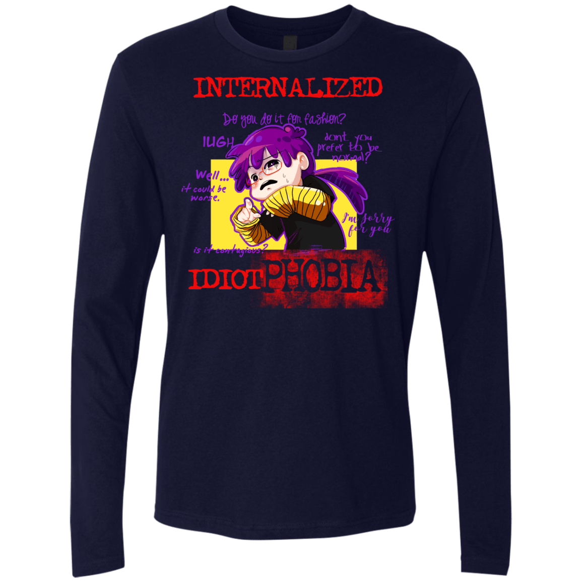 T-Shirts Midnight Navy / Small Idiot phobia Men's Premium Long Sleeve