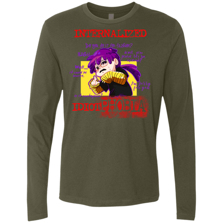 T-Shirts Military Green / Small Idiot phobia Men's Premium Long Sleeve