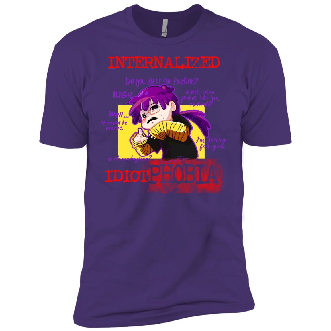 T-Shirts Purple / X-Small Idiot phobia Men's Premium T-Shirt