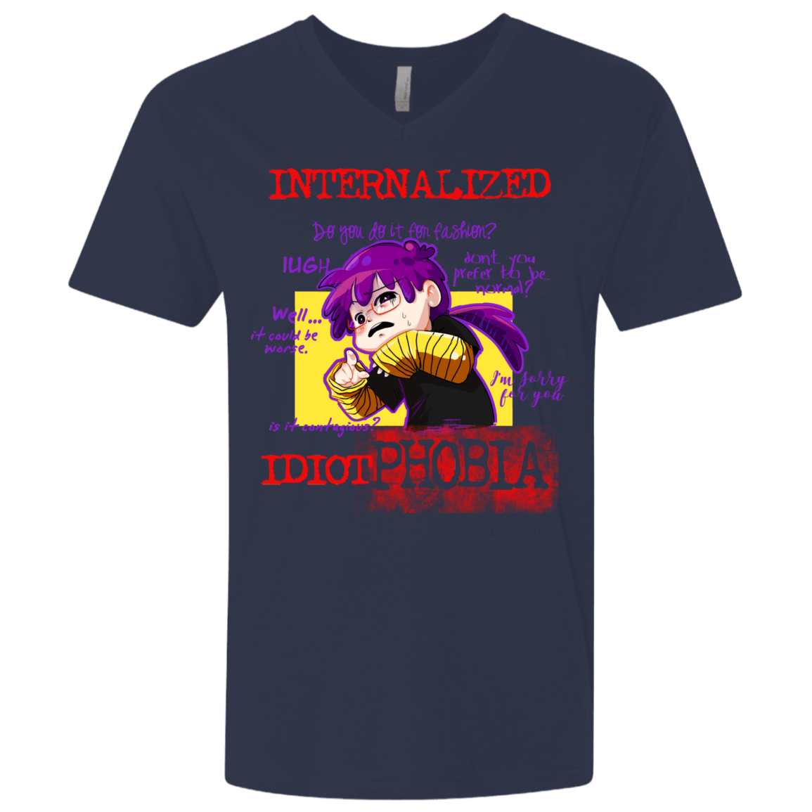 T-Shirts Midnight Navy / X-Small Idiot phobia Men's Premium V-Neck