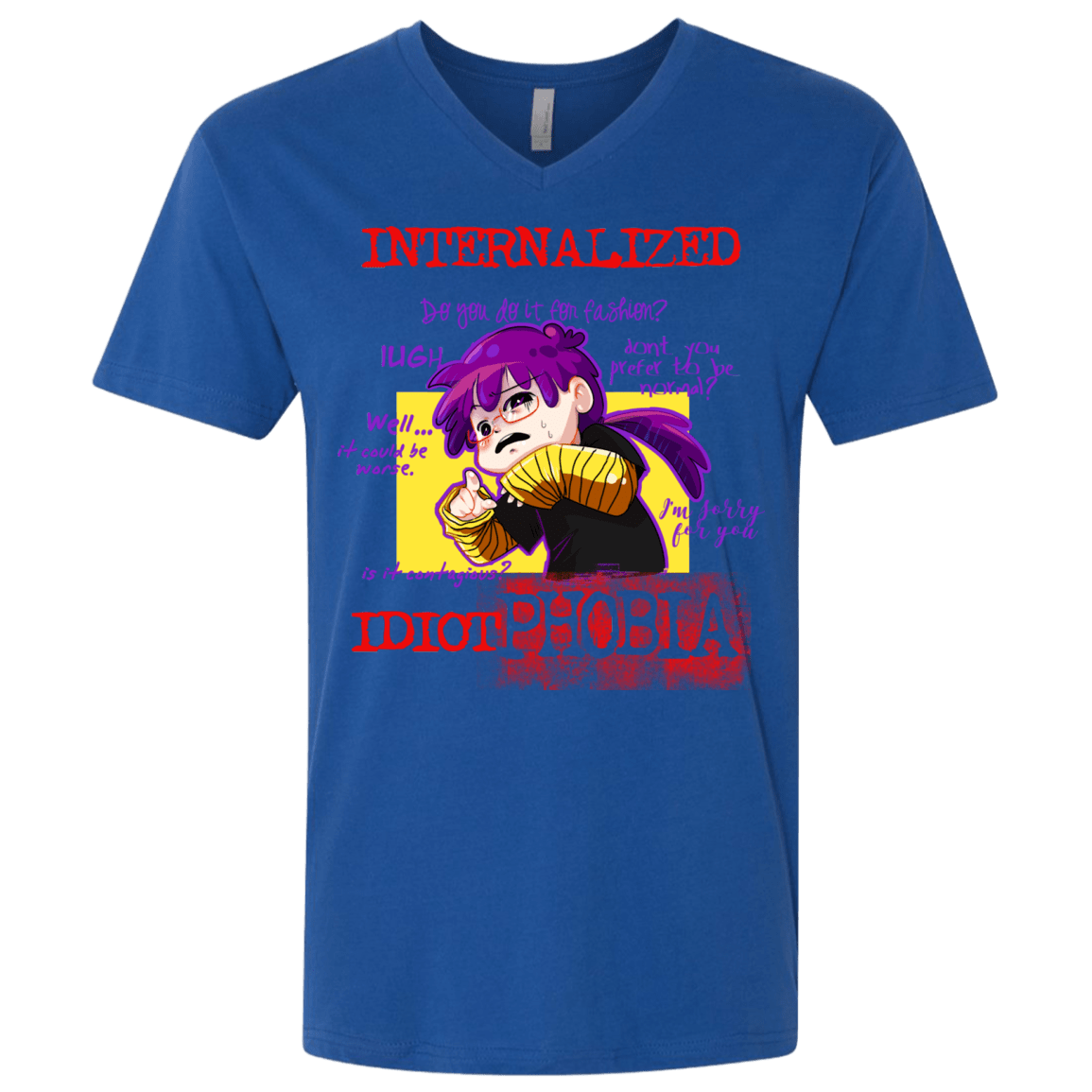 T-Shirts Royal / X-Small Idiot phobia Men's Premium V-Neck