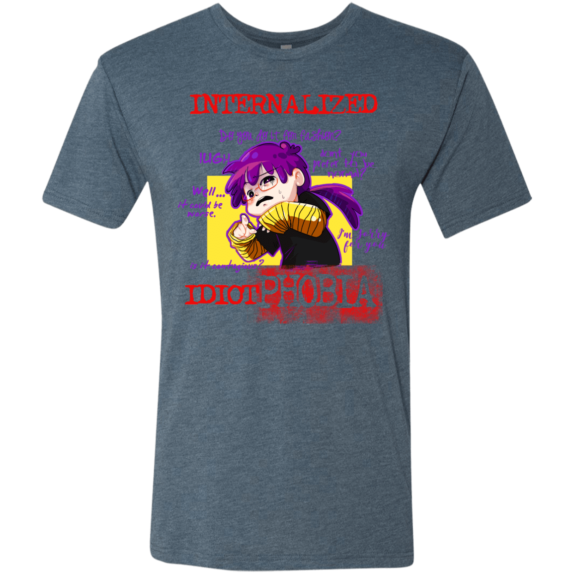 T-Shirts Indigo / Small Idiot phobia Men's Triblend T-Shirt