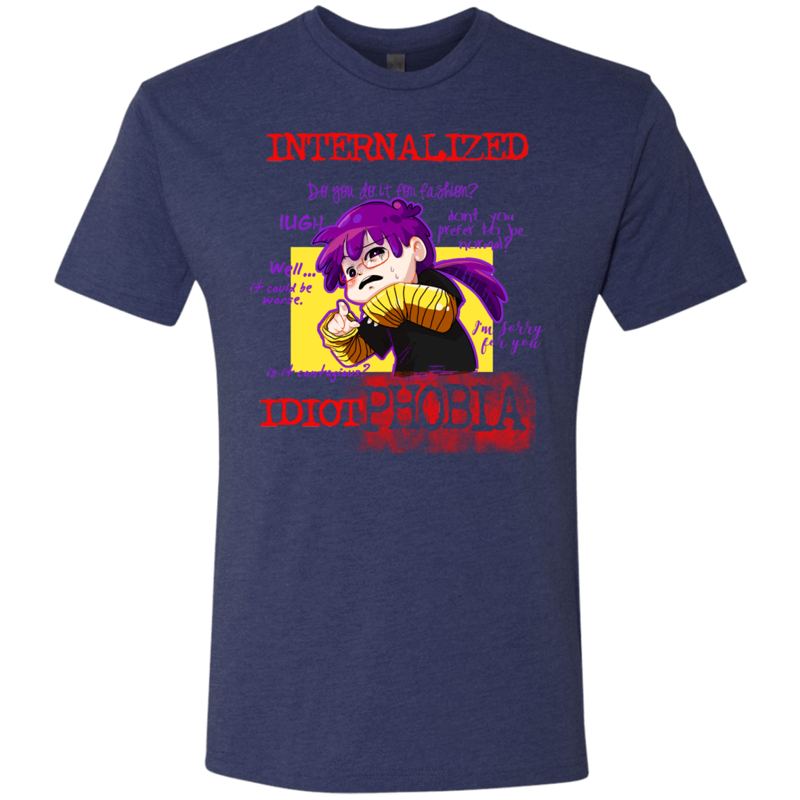 T-Shirts Vintage Navy / Small Idiot phobia Men's Triblend T-Shirt