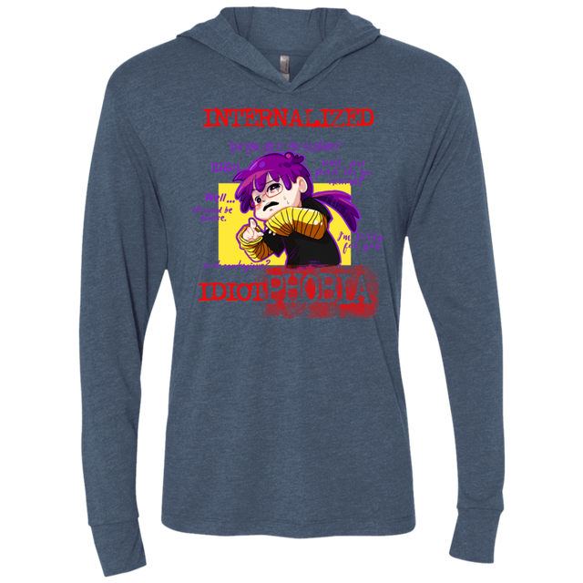 T-Shirts Indigo / X-Small Idiot phobia Triblend Long Sleeve Hoodie Tee