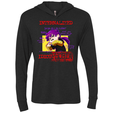 T-Shirts Vintage Black / X-Small Idiot phobia Triblend Long Sleeve Hoodie Tee