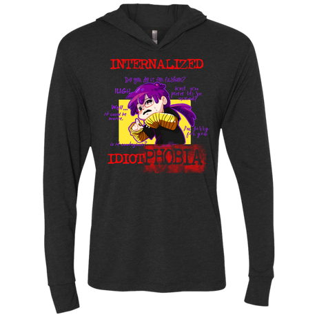 T-Shirts Vintage Black / X-Small Idiot phobia Triblend Long Sleeve Hoodie Tee