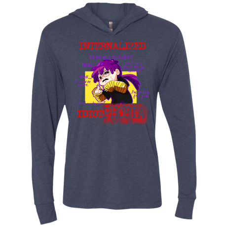 T-Shirts Vintage Navy / X-Small Idiot phobia Triblend Long Sleeve Hoodie Tee