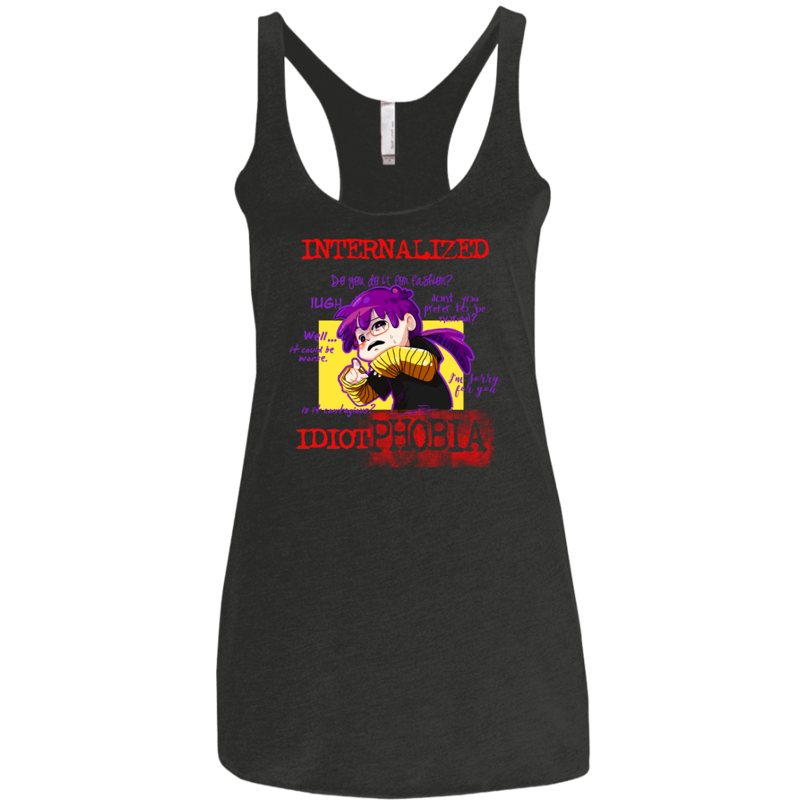 Idiot phobia Women's Triblend Racerback Tank