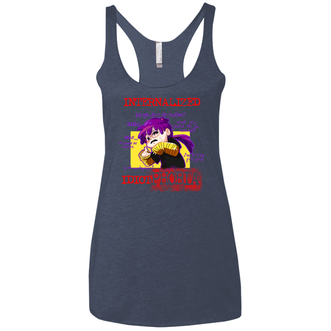 T-Shirts Vintage Navy / X-Small Idiot phobia Women's Triblend Racerback Tank