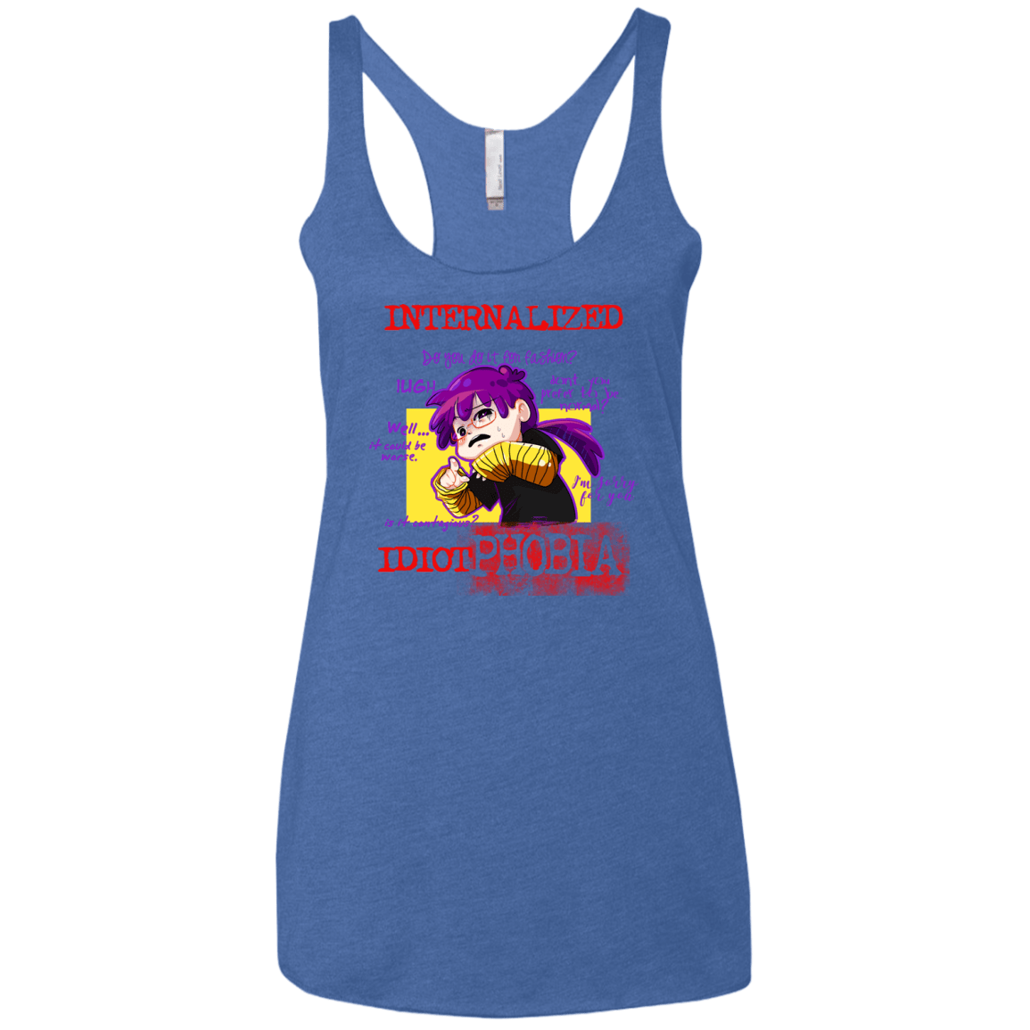 T-Shirts Vintage Royal / X-Small Idiot phobia Women's Triblend Racerback Tank