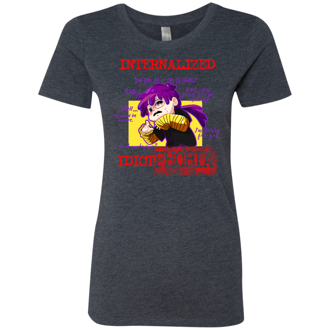 T-Shirts Vintage Navy / Small Idiot phobia Women's Triblend T-Shirt