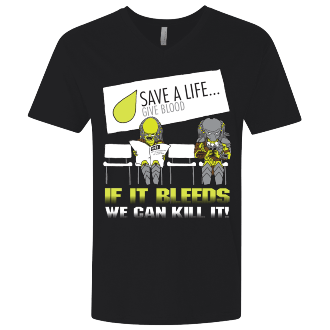 T-Shirts Black / X-Small If It Bleeds We Can Kill It Men's Premium V-Neck