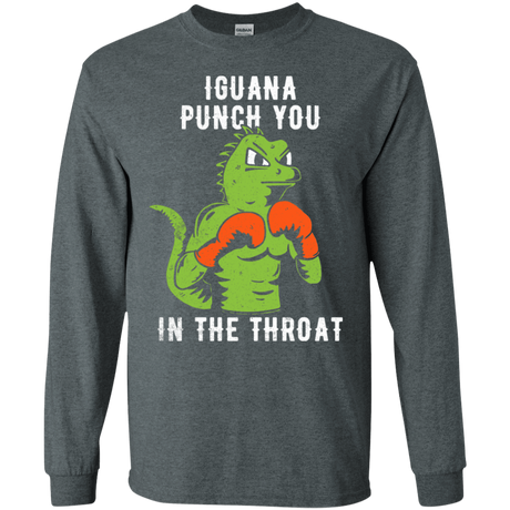 T-Shirts Dark Heather / S Iguana Punch You Men's Long Sleeve T-Shirt