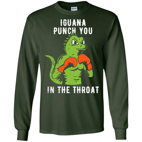 T-Shirts Forest Green / S Iguana Punch You Men's Long Sleeve T-Shirt