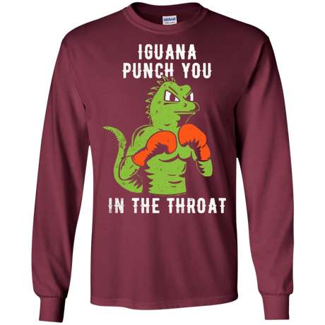 T-Shirts Maroon / S Iguana Punch You Men's Long Sleeve T-Shirt