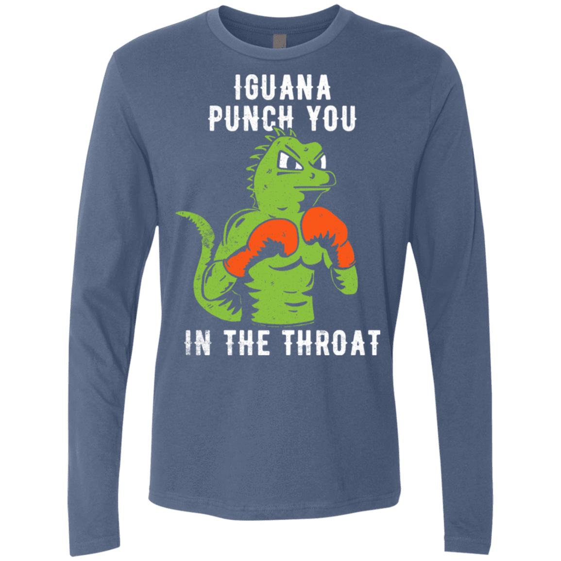 T-Shirts Indigo / S Iguana Punch You Men's Premium Long Sleeve