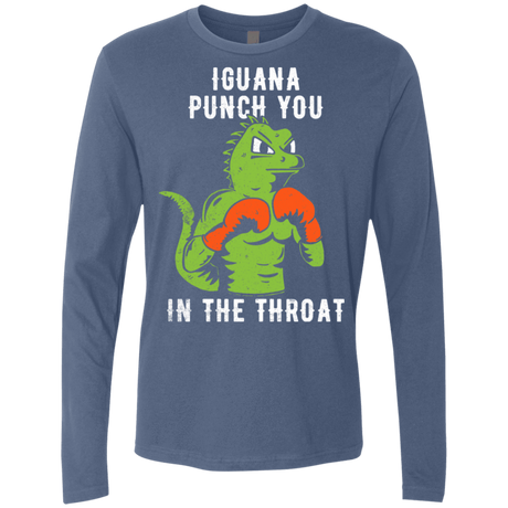 T-Shirts Indigo / S Iguana Punch You Men's Premium Long Sleeve