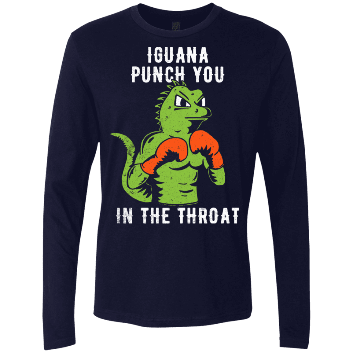 T-Shirts Midnight Navy / S Iguana Punch You Men's Premium Long Sleeve