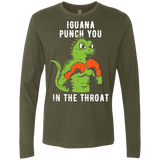 T-Shirts Military Green / S Iguana Punch You Men's Premium Long Sleeve