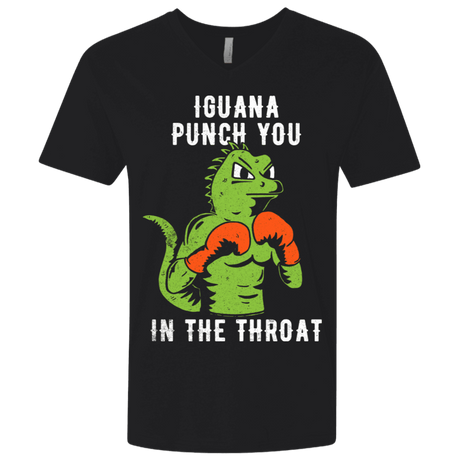 T-Shirts Black / X-Small Iguana Punch You Men's Premium V-Neck