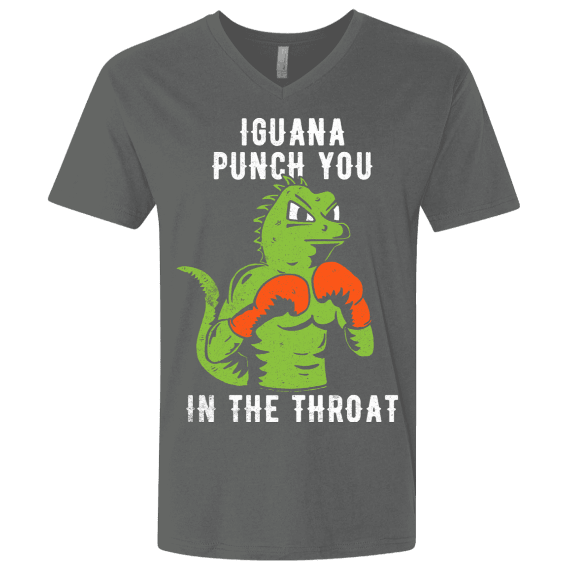 T-Shirts Heavy Metal / X-Small Iguana Punch You Men's Premium V-Neck