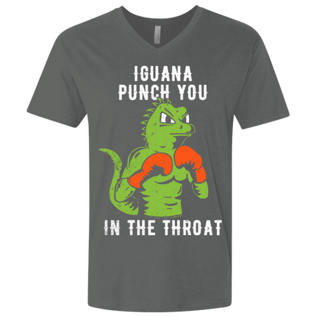 T-Shirts Heavy Metal / X-Small Iguana Punch You Men's Premium V-Neck