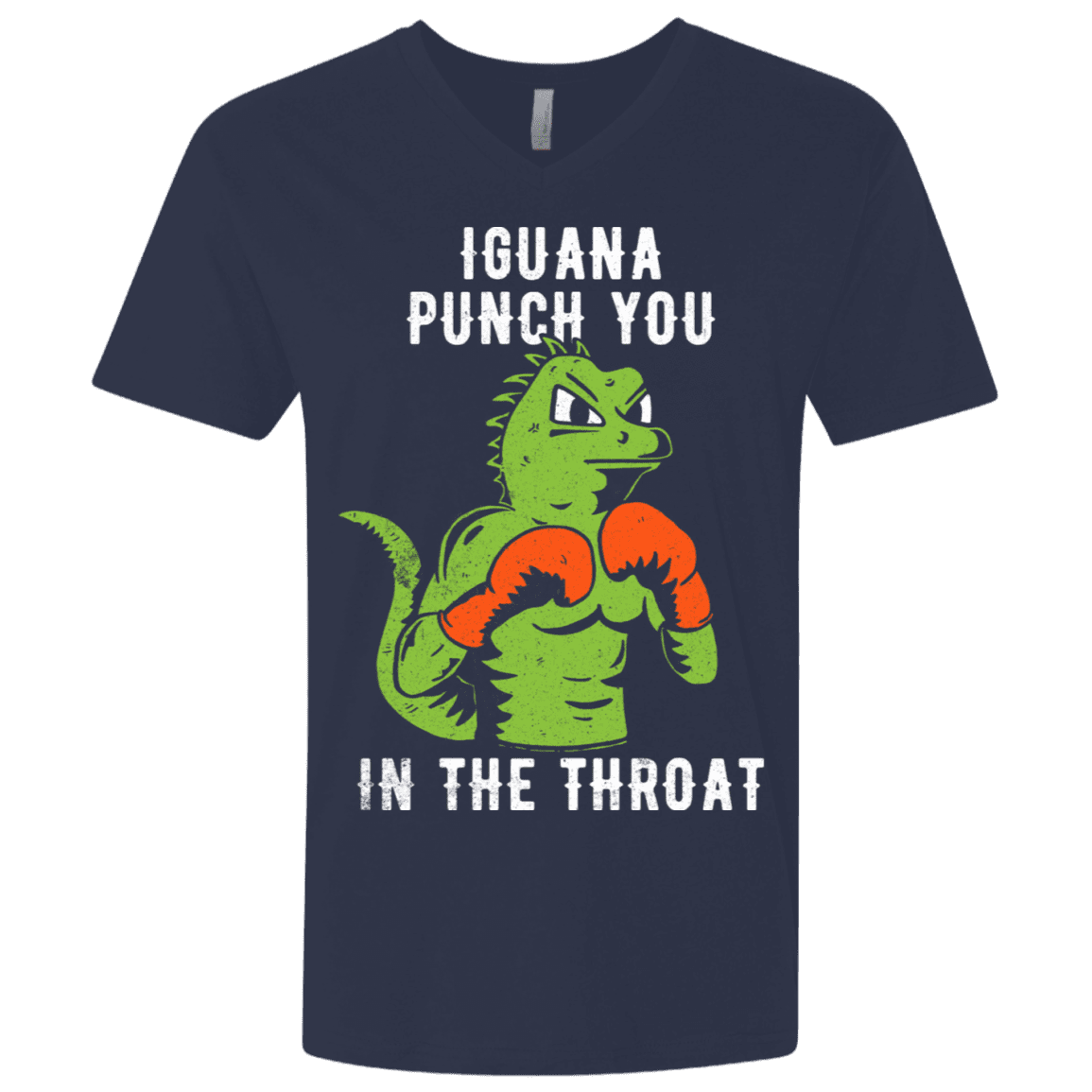 T-Shirts Midnight Navy / X-Small Iguana Punch You Men's Premium V-Neck