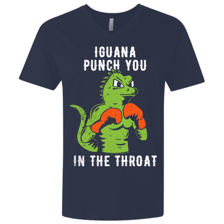 T-Shirts Midnight Navy / X-Small Iguana Punch You Men's Premium V-Neck