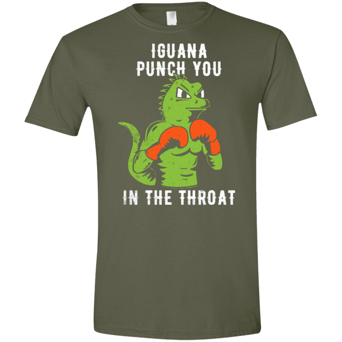 T-Shirts Military Green / S Iguana Punch You Men's Semi-Fitted Softstyle
