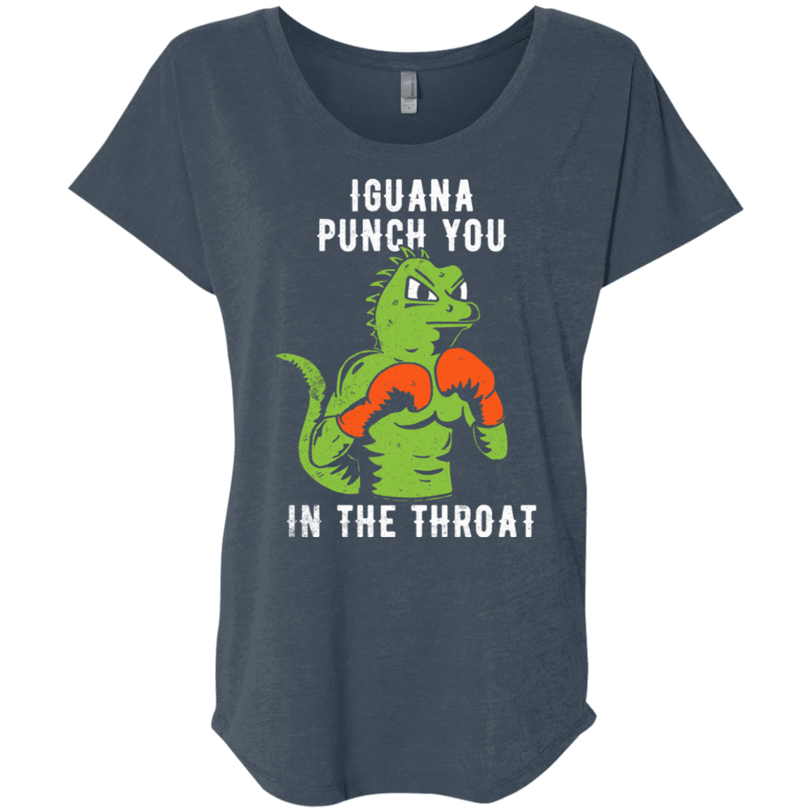 T-Shirts Indigo / X-Small Iguana Punch You Triblend Dolman Sleeve