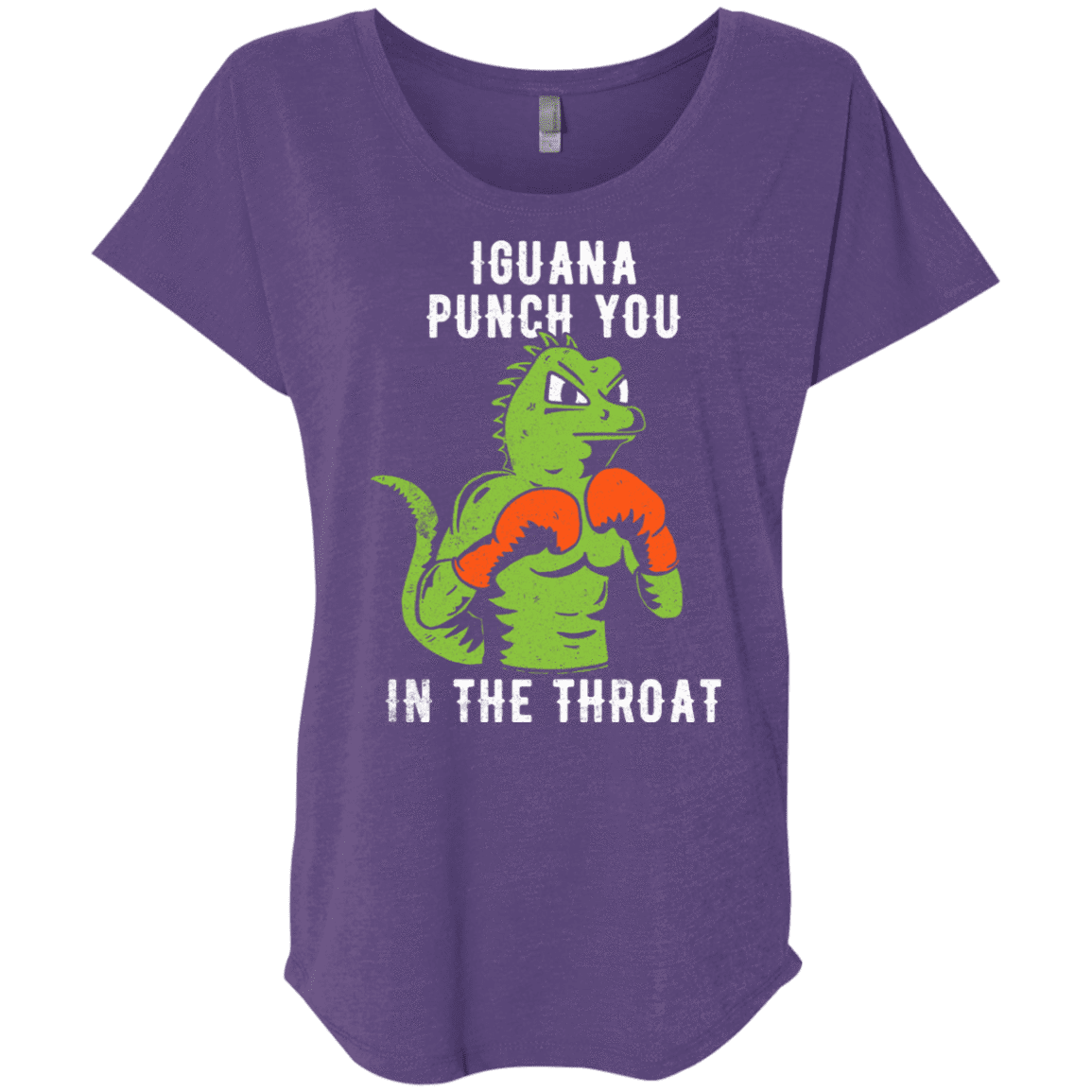 T-Shirts Purple Rush / X-Small Iguana Punch You Triblend Dolman Sleeve