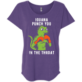 T-Shirts Purple Rush / X-Small Iguana Punch You Triblend Dolman Sleeve