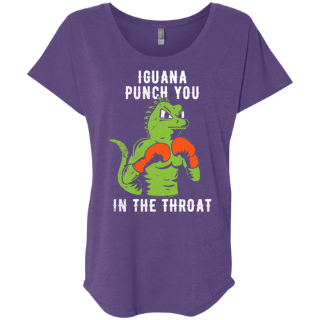 T-Shirts Purple Rush / X-Small Iguana Punch You Triblend Dolman Sleeve