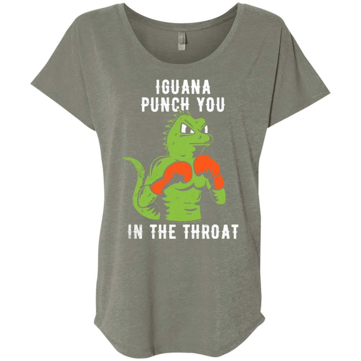 T-Shirts Venetian Grey / X-Small Iguana Punch You Triblend Dolman Sleeve