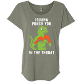 T-Shirts Venetian Grey / X-Small Iguana Punch You Triblend Dolman Sleeve