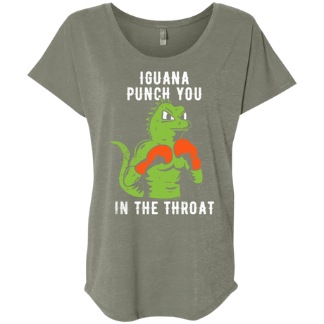 T-Shirts Venetian Grey / X-Small Iguana Punch You Triblend Dolman Sleeve