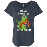 T-Shirts Vintage Navy / X-Small Iguana Punch You Triblend Dolman Sleeve