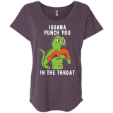T-Shirts Vintage Purple / X-Small Iguana Punch You Triblend Dolman Sleeve