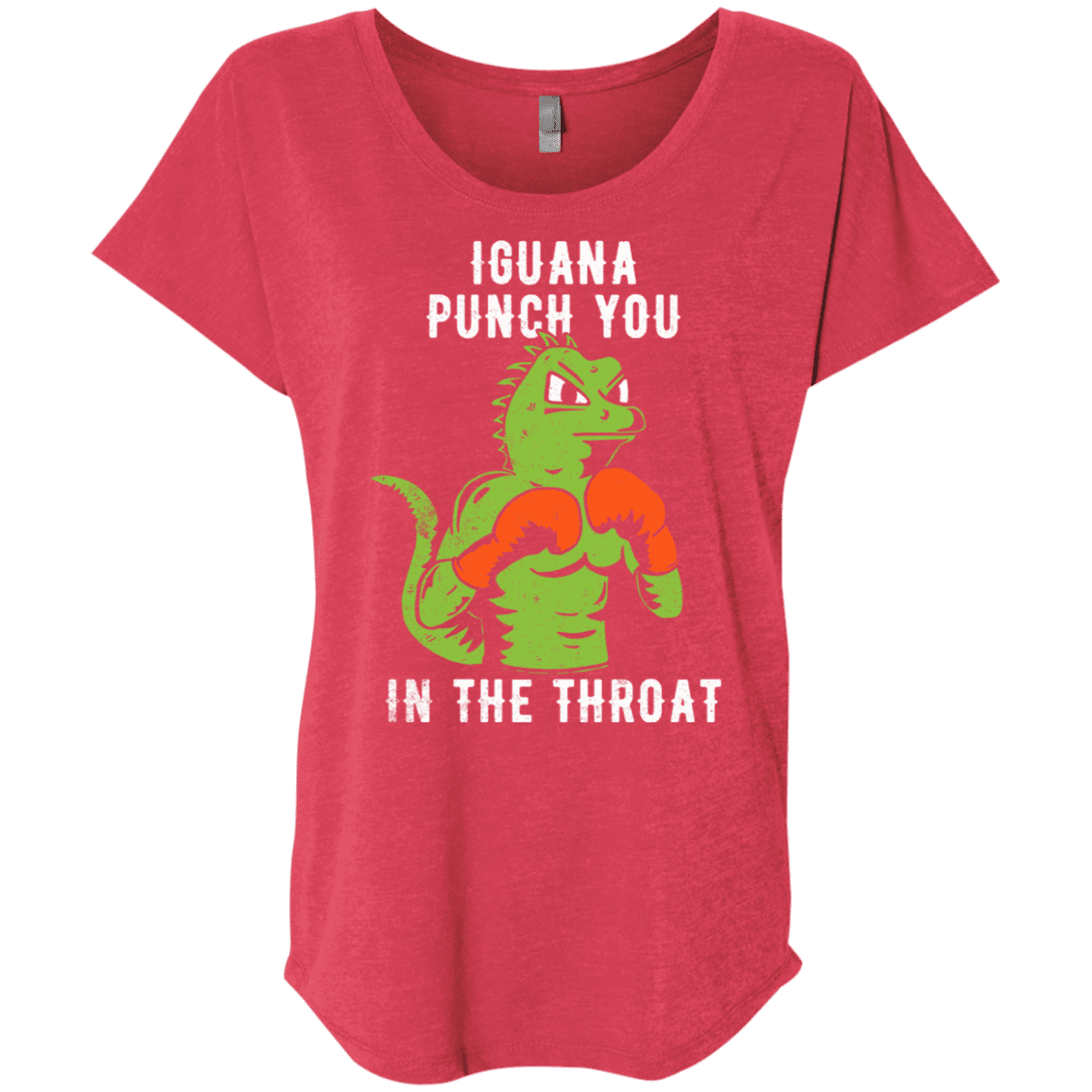 T-Shirts Vintage Red / X-Small Iguana Punch You Triblend Dolman Sleeve