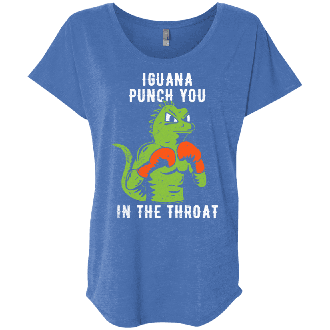 T-Shirts Vintage Royal / X-Small Iguana Punch You Triblend Dolman Sleeve