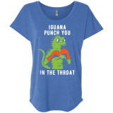 T-Shirts Vintage Royal / X-Small Iguana Punch You Triblend Dolman Sleeve