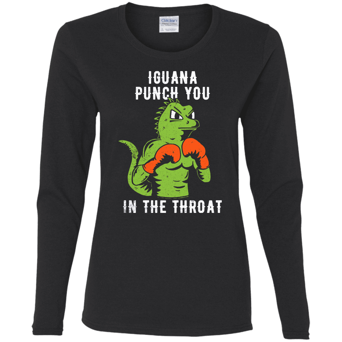 T-Shirts Black / S Iguana Punch You Women's Long Sleeve T-Shirt