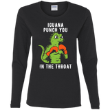 T-Shirts Black / S Iguana Punch You Women's Long Sleeve T-Shirt