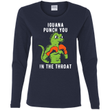 T-Shirts Navy / S Iguana Punch You Women's Long Sleeve T-Shirt