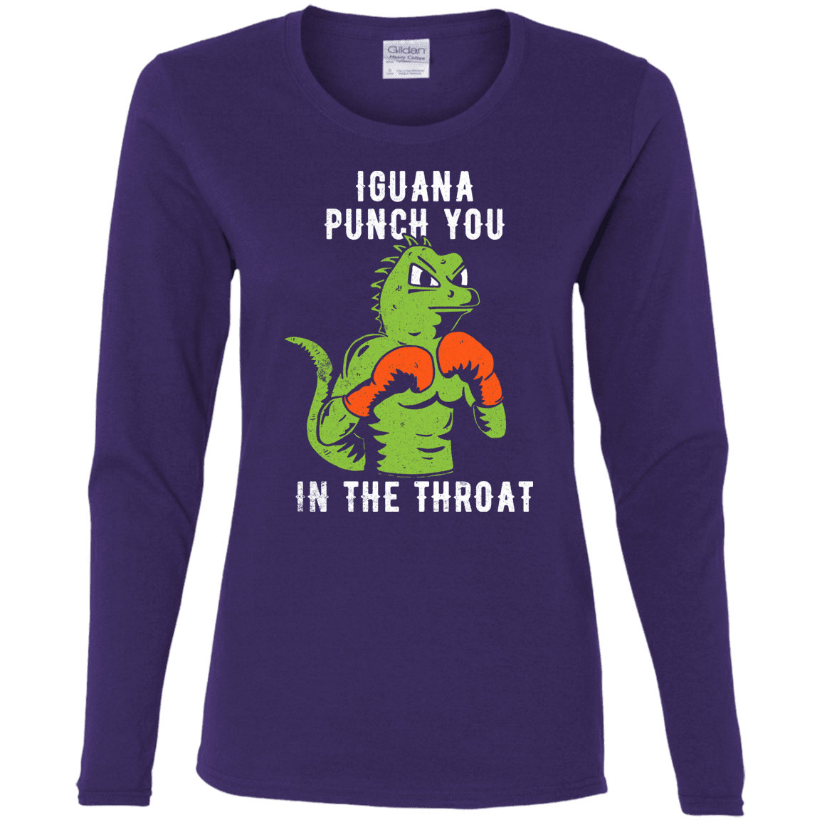 T-Shirts Purple / S Iguana Punch You Women's Long Sleeve T-Shirt