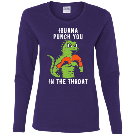 T-Shirts Purple / S Iguana Punch You Women's Long Sleeve T-Shirt