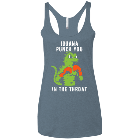 T-Shirts Indigo / X-Small Iguana Punch You Women's Triblend Racerback Tank