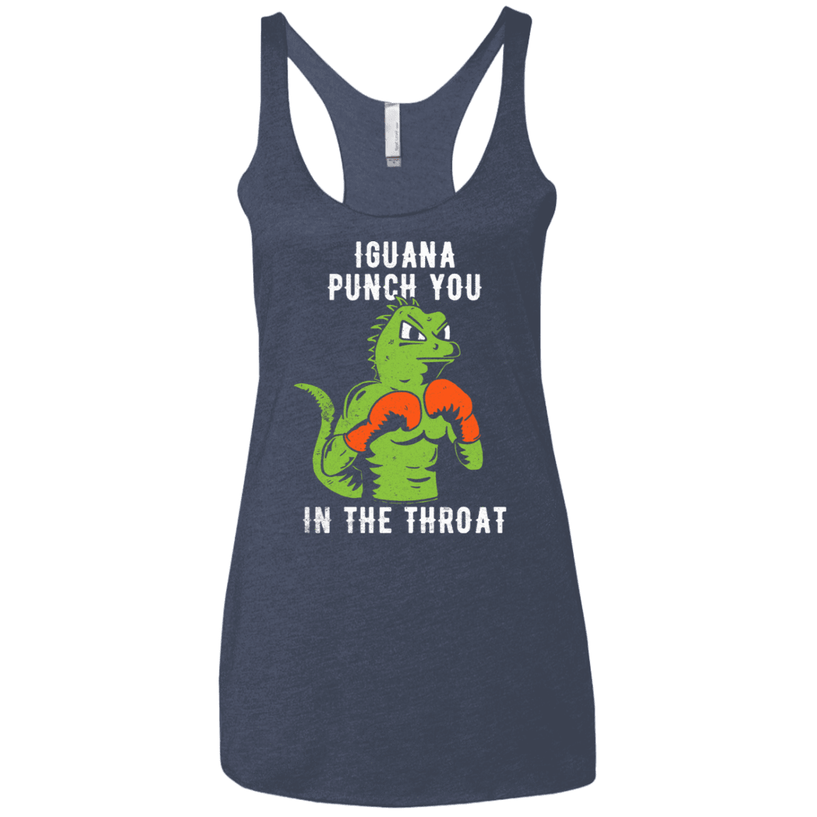 T-Shirts Vintage Navy / X-Small Iguana Punch You Women's Triblend Racerback Tank